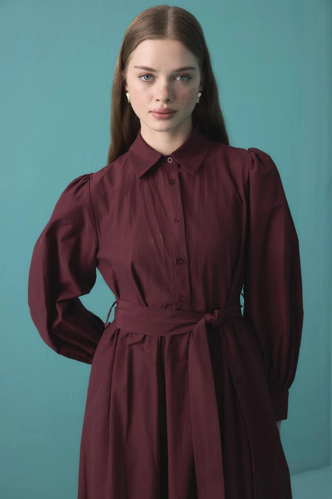Balloon Sleeve Maxi Dress