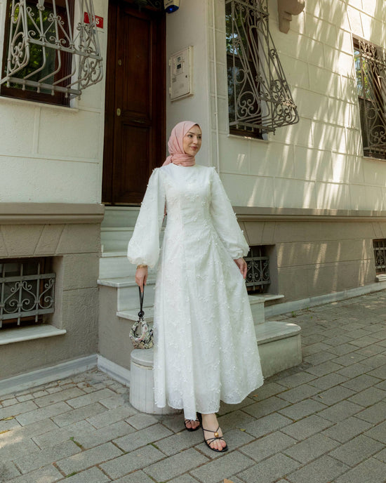 Elaris Embroidered White Dress