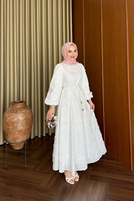 Elaris Embroidered White Dress