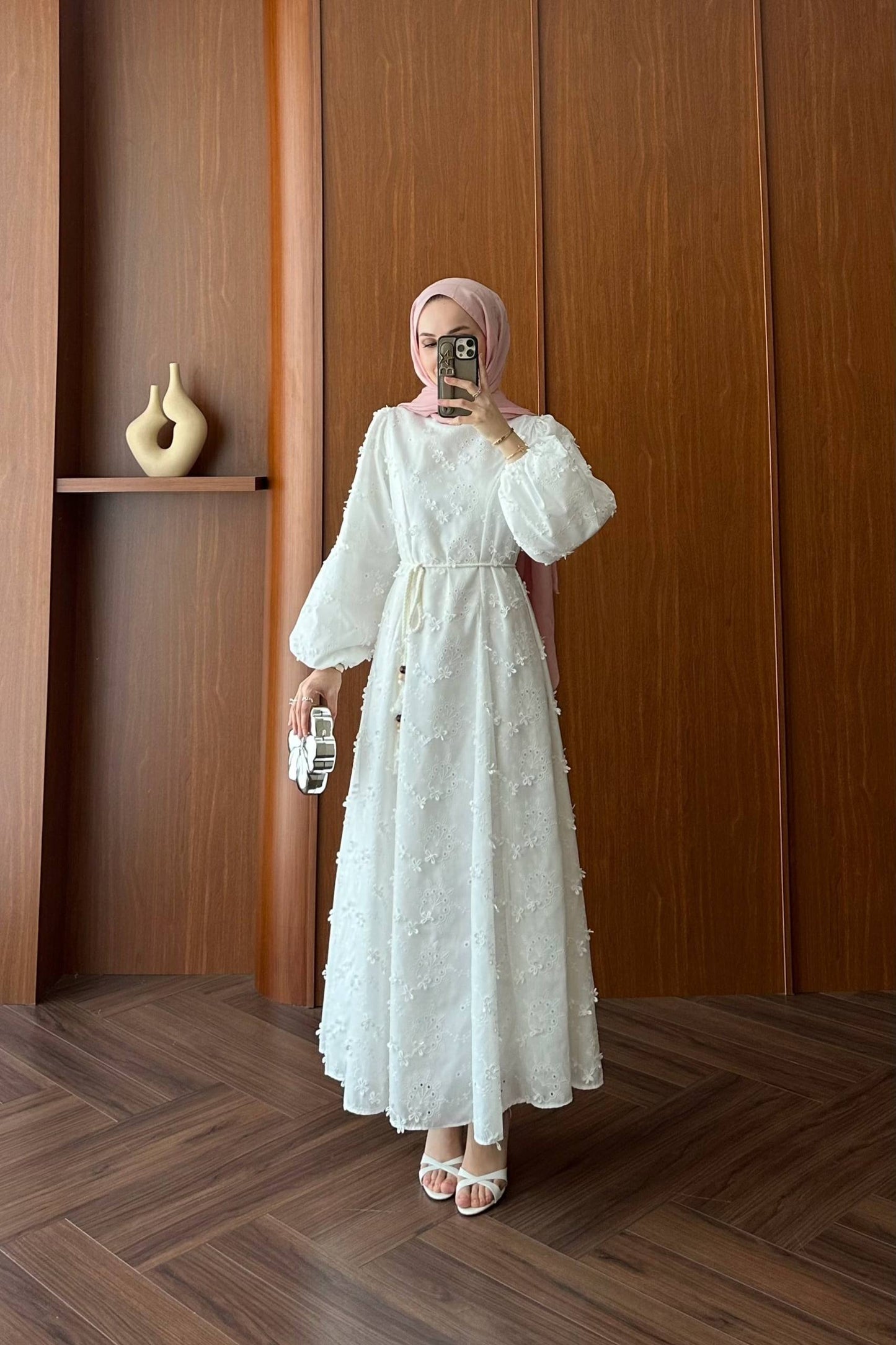 Elaris Embroidered White Dress