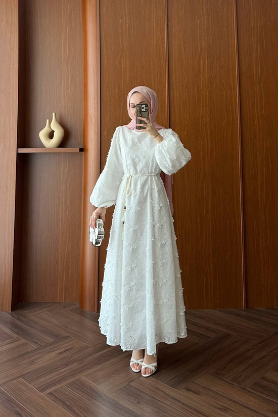 Elaris Embroidered White Dress